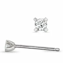 2 x 0,05 ct lab grown diamant solitäreörhängestift i 14 karat vitguld med lab grown diamant
