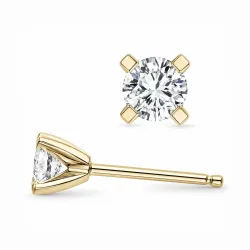 2 x 0,20 ct lab grown diamant solitäreörhängestift i 14 karat guld med lab grown diamant 