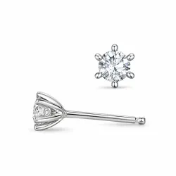 2 x 0,10 ct lab grown diamant solitäreörhängestift i 14 karat vitguld med lab grown diamant 