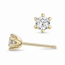 2 x 0,20 ct lab grown diamant solitäreörhängestift i 14 karat guld med lab grown diamant 