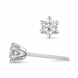2 x 0,20 ct lab grown diamant solitäreörhängestift i 14 karat vitguld med lab grown diamant 