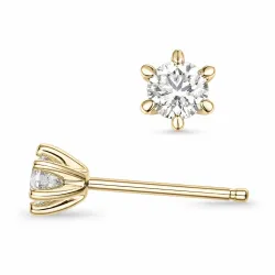 2 x 0,30 ct lab grown diamant solitäreörhängestift i 14 karat guld med lab grown diamant 