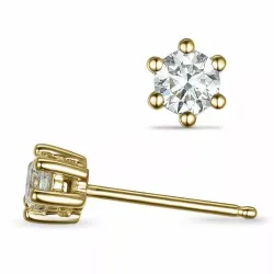2 x 0,30 ct lab grown diamant solitäreörhängestift i 14 karat guld med lab grown diamant