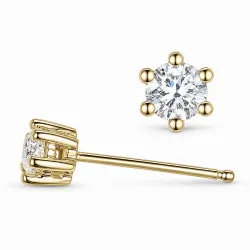 2 x 0,40 ct lab grown diamant solitäreörhängestift i 14 karat guld med lab grown diamant 