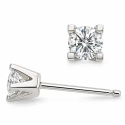 2 x 0,50 ct lab grown diamant solitäreörhängestift i 14 karat vitguld med lab grown diamant 