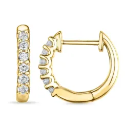 13 mm creol i 14 karat guld med lab grown diamant 