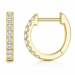13 mm creol i 14 karat guld med lab grown diamant 