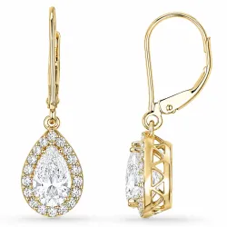 örhängen i 14 karat guld med lab grown diamant och lab grown diamant 