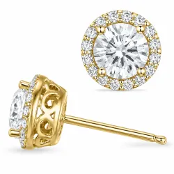 örhängestift i 14 karat guld med lab grown diamant (CVD) och lab grown diamant (CVD) 
