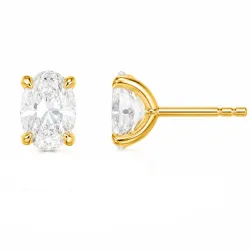 2 x 0,30 ct lab grown diamant solitäreörhängestift i 14 karat guld med lab grown diamant (CVD) 