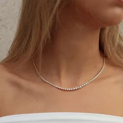 42 cm lab grown diamant halsband i 14  carat guld 5,76 ct
