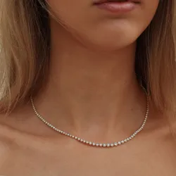 45 cm lab grown diamant halsband i 14  carat guld 6,02 ct