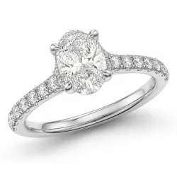 oval lab grown diamant ring i 14  karat vitguld 1,0 ct 0,26 ct
