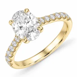 oval lab grown diamant ring i 14  karat guld 2,0 ct 0,29 ct