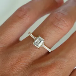 lab grown diamant ring i 14  karat guld 1,0 ct 0,25 ct