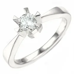 1,00 ct lab grown diamant solitärring i 14  karat vitguld 1,0 ct