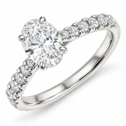 lab grown diamant ring i 14  karat vitguld 1,0 ct 0,34 ct