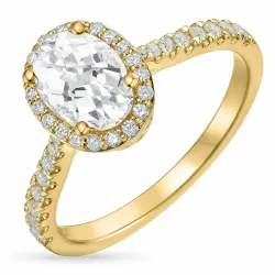 oval lab grown diamant ring i 14  karat guld 1,0 ct 0,33 ct