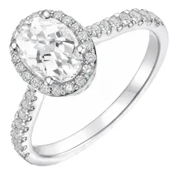oval lab grown diamant ring i 14  karat vitguld 1,0 ct 0,33 ct