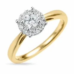 lab grown diamant ring i 14  karat guld- och vitguld 0,30 ct 0,22 ct