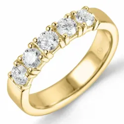 lab grown diamant ring i 14  karat guld 5 x 0,10 ct