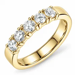 lab grown diamant alliancring i 14  karat guld 5 x 0,10 ct