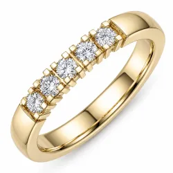 5 x 0,05 ct lab grown diamant alliancring i 14  karat guld 0,25 ct