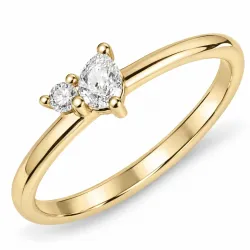 lab grown diamant ring i 14  karat guld 0,12 ct 0,04 ct