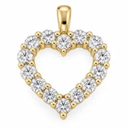 hjärta lab grown diamant hängen i 14  carat guld 2,05 ct