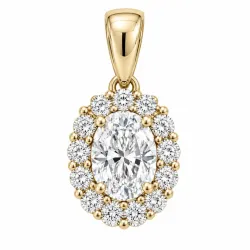 lab grown diamant hängen i 14  carat guld 0,46 ct 0,26 ct