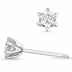 2 x 0,30 ct lab grown diamant solitäreörhängestift i 14 karat vitguld med lab grown diamant 