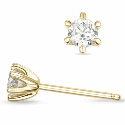 2 x 0,40 ct lab grown diamant solitäreörhängestift i 14 karat guld med lab grown diamant