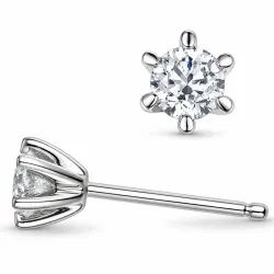 2 x 0,40 ct lab grown diamant solitäreörhängestift i 14 karat vitguld med lab grown diamant 