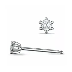 2 x 0,05 ct lab grown diamant solitäreörhängestift i 14 karat vitguld med lab grown diamant