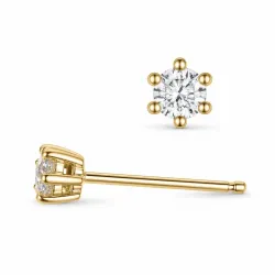 2 x 0,10 ct lab grown diamant solitäreörhängestift i 14 karat guld med lab grown diamant 