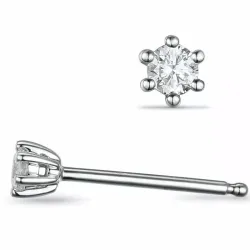 2 x 0,20 ct lab grown diamant solitäreörhängestift i 14 karat vitguld med lab grown diamant