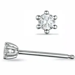 2 x 0,30 ct lab grown diamant solitäreörhängestift i 14 karat vitguld med lab grown diamant