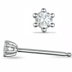 2 x 0,40 ct lab grown diamant solitäreörhängestift i 14 karat vitguld med lab grown diamant