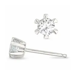 2 x 0,10 ct lab grown diamant solitäreörhängestift i 14 karat vitguld med lab grown diamant