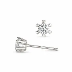 2 x 0,10 ct lab grown diamant solitäreörhängestift i 14 karat vitguld med lab grown diamant 
