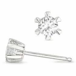 2 x 0,20 ct lab grown diamant solitäreörhängestift i 14 karat vitguld med lab grown diamant