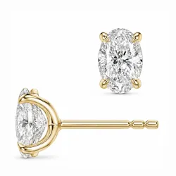 2 x 0,40 ct lab grown diamant solitäreörhängestift i 14 karat guld med lab grown diamant (CVD) 