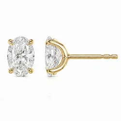 2 x 0,40 ct lab grown diamant solitäreörhängestift i 14 karat guld med lab grown diamant (CVD) 