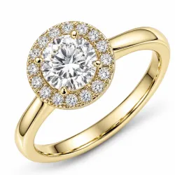 lab grown diamant ring i 14  karat guld 1,0 ct 0,21 ct