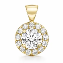 lab grown diamant hängen i 14  carat guld 0,50 ct 0,23 ct