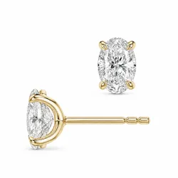 2 x 0,30 ct lab grown diamant solitäreörhängestift i 14 karat guld med lab grown diamant (CVD) 