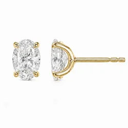 2 x 0,30 ct lab grown diamant solitäreörhängestift i 14 karat guld med lab grown diamant (CVD) 