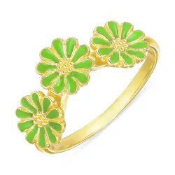 prästkrage ljusgrön ring i förgyllt silver - Maggie