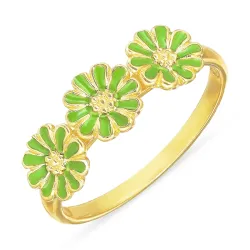 prästkrage ljusgrön ring i förgyllt silver - Maggie