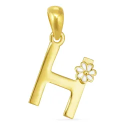 bokstav h hängen i förgyllt silver